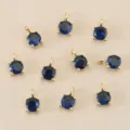 Runde blaue Zirkon 18K vergoldete Krallen Anhänger für DIY Schmuckherstellung und Halsketten. - 4mm / Gold Königsblau