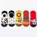 5 pairs low cut invisible socks for women summer thin cotton boat socks non slip short socks - Mixed Color Set 4