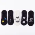 5 Paar Damen Baumwoll unsichtbare Füßlinge Sommer dünne atmungsaktive süße Muster Sneakersocken - Farbmix Set 9