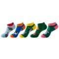 Unisex cotton low-cut ankle socks featuring cute animal prints, trendy spring summer casual socks. - One Size / Animal Print Set