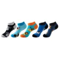 5 pairs of cute cartoon animal print cotton low cut ankle socks for men and women, summer casual. - One Size / Cartoon Animals Set