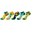 Set of five colourful cotton ankle socks featuring playful fruit patterns for daily wear. - One Size / Fruit Print Set