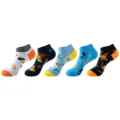 Colorful marine print cotton ankle socks, 5 pairs set for men and women summer wear. - One Size / Marine Theme Set