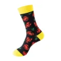 Men women mid-calf cotton socks yellow black lobster marine style fashion winter warm socks - One Size / Lobster
