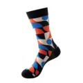 Colorful geometric pattern cotton mid-calf socks for men and women daily casual wear. - One Size / 237