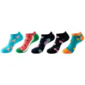 5-pair set of colorful fruit print low cut socks, breathable summer short socks for men and women. - One Size / Fruit and Food Set