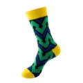 Colorful geometric pattern long socks for men and women, cozy cotton knit casual fashion socks. - One Size / 238