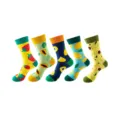 Colorful fruit pattern crew socks set for men, casual cotton socks with cute daily designs. - One Size / Group 44 (225+226+227+228+229)