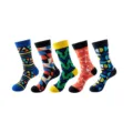 Colorful geometric pattern mid-calf socks for men, stylish autumn winter casual trendy socks. - One Size / Group 45 (236+237+238+239+240)