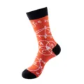 Unisex fashion mid-calf cotton socks featuring creative math formula patterns for daily wear. - One Size / 239