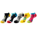Fünf Paar bunte Kurzsocken mit lustigen Kunstmustern und Motiven, bequeme Baumwoll Socken. - Einheitsgröße / Weltraum Graffiti Set