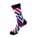Chaussettes mi-mollet en coton à motif géométrique pour hommes femmes élégant top - Style à Rayures Géométriques (241)