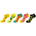 Sommer flache Bootssocken 5 Paar Set niedliches Fruchtmuster atmungsaktive Baumwoll-Ankelsocken - Einheitsgröße / Frucht Druck Set