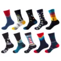 10 pairs colorful crew socks set for men women, fun novelty patterned cotton casual dress socks. - Combination 11