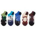 5er-Pack Kunst-Bootssocken mit berühmten klassischen Gemälden, Sommersocken für Damen und Herren. - Einheitsgröße / Berühmte Gemälde Set