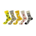 Colorful fashion mid-calf socks set with cute cartoon prints, comfortable autumn winter daily wear. - One Size / Group 49 (198+200+201+202+203)