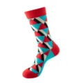 Chaussettes montantes à motifs géométriques colorés pour hommes et femmes, coton chic. - Style Contraste Triangle (244)