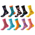Colorful fruit pattern crew socks multi-pack, trendy cotton casual socks for men and women - Fruit Series