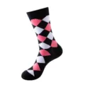 Chaussettes longues en coton à motifs géométriques losanges pour hommes et femmes mode. - Taille unique / 245