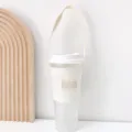 Canvas Becherhalter Tragbarer Kaffebecher Ärmel mit Gurt für Tee minimalistisch stil - Weiß