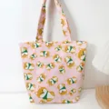 Leuke canvas shiba inu draagtas roze lunchtas handige en draagbare boodschappentas voor dagelijks - Hond / Roze