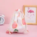 Schöner Baumwoll Kordelzug Beutel für Reise Kosmetik und Handy Aufbewahrung täglich. - Rote Grapefruit
