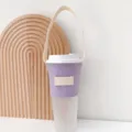 Lila Canvas Tassenhülle mit Tragegurt tragbarer isolierter Getränkehalter für Kaffeetasse - Lavendel