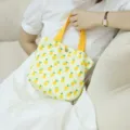 Baumwolle kleine Handtasche gelb Ananas Druck niedliche Freizeit Tragetasche Einkaufen - Ananas