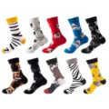 Colorful animal pattern mid-calf socks 10-pack, casual funny cotton socks for daily wear. - Animal Series