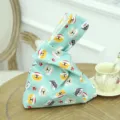 Japanischer Knotentaschen-Canvas-Beutel mit süßem Cartoon-Hundedruck, grüne Handytasche. - Cyan Hundekopf