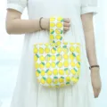 Zitronenmuster Canvas Handgelenktasche, japanischer minimalistischer Stil kleine Tasche. - Zitrone