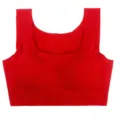 Red seamless wireless sports bra, comfortable plus size sleep vest, wide straps daily wear. - Red