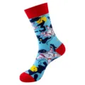 Trendy space astronaut mid-calf socks, stylish hip-hop street style cotton long socks for men. - One Size / Blue Red Astronaut Space (371)
