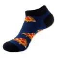 Cute pizza print short socks for women men, casual cotton ankle boat socks, stylish daily wear. - One Size / Dark Blue (Pizza C124)
