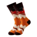 Stylish women mid calf socks featuring trendy dopamine ice cream and cherry pattern design. - Cherry Ice Cream Wave (383)
