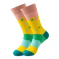 Colorful women mid tube socks dopamine ice cream cute star patterned fashion casual socks pair - Ice Cream Star Patchwork (384)