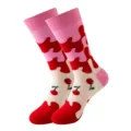 Cute cherry print mid-calf socks for women dopamine fashion streetwear casual socks - Ice Cream Cherry Print (385)