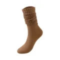 Einfarbige Slouch Socken für Damen, kuschelige thermische lange Strickstrümpfe, lässige Mode. - Einheitsgröße / Camel