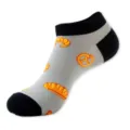 Calcetines cortos con patrón de comida de tendencia pinkies para mujer hombre verano casual - Talla única / Gris (Pan C128)