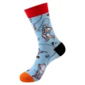 Calcetines coloridos de astronauta espacio hombre mujer estilo urbano hip hop casual - Talla única / Punto Bordado Espacio Azul Naranja (376)