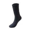 Einfarbige dunkelgraue Slouch Socken warme Bubble Langsocken Strick Winter Strumpfwaren - Einheitsgröße / Dunkelgrau