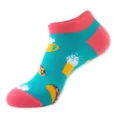 Calcetines tobilleros de mujer con patrón de comida colorido, diseño de cerveza y taco verano. - Talla única / Turquesa (Taco C129)