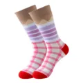 Women mid-calf socks ice cream dopamine design cute fashion casual socks comfortable daily wear - Purple Gradient Plaid Ice Cream (387)