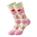 Women mid-tube socks dopamine ice cream style trendy fashion cute casual cotton socks - Cream Pink Wave Ice Cream Cake (388)
