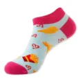 Calcetines cortos mujer invisibles con estampado de patatas fritas, divertidos y casuales. - Talla única / Azul Claro (Papas C130)