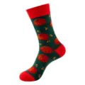 Trendy men's mid-calf socks with cool basketball prints, red and green athletic cotton socks. - One Size / Green Basketball Triangle (419)