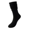Einfarbige Slouch Socken für Damen, im Winter warme lange Röhrenmode Strümpfe schwarz. - Einheitsgröße / Schwarz