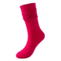 Einfarbige Slouch Socken Bonbonfarben modische lange Socken warme Bubblesocken rosa - Einheitsgröße / Rot