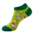 Mujeres lindas calcetines de tobillo con patrón de helado verde verano algodón cortos moda - Talla única / Verde Claro (Helado C132)