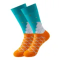 Colorful ice cream cone pattern mid-calf casual cotton fashion socks for women now. - Orange Waffle Cream (391)